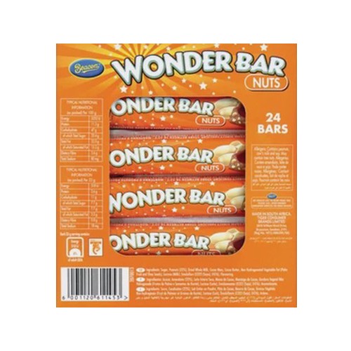 Wonder Bar Nuts Chocolate 23g