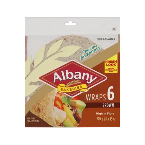albany brown wraps 6-pack