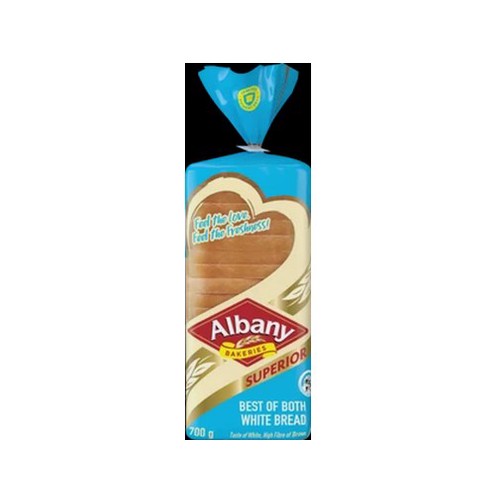 Albany Superior Best Of Both Sliced White Bread Loaf 700g