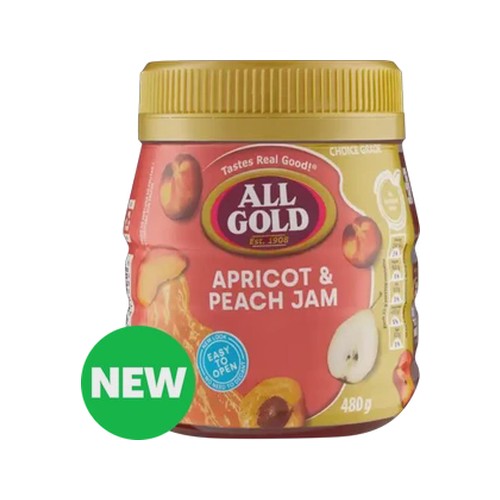 all gold apricot & peach jam 480g