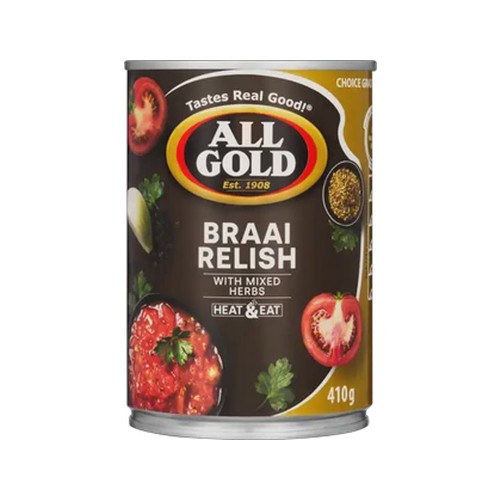 all gold braai relish with mixed herbs 410g
