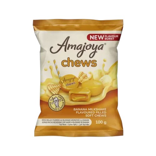 amajoya banana milkshake flavoured soft chews 100g