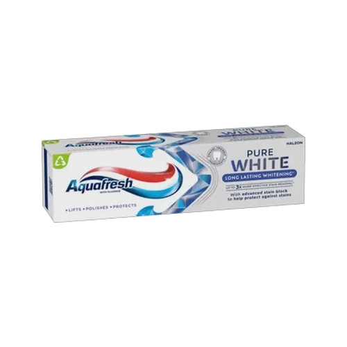aquafresh pure white long lasting whitening fluoride toothpaste 75ml