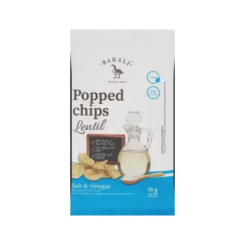 Bakali Salt & Vinegar Flavoured Lentil Popped Chips 85g