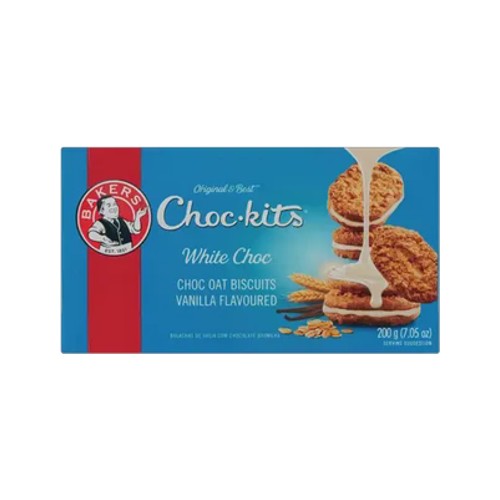 Bakers Choc-Kits Vanilla Flavoured Oat Biscuits 200g