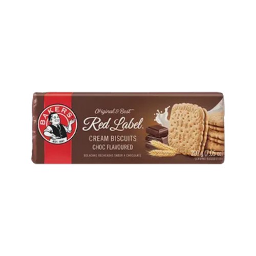 Bakers Red Label Chocolate Flavoured Cream Biscuits 200g