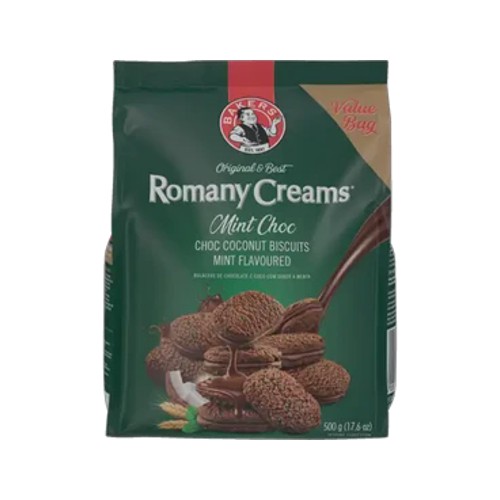 Bakers Romany Creams Mint Flavoured Chocolate Biscuits 500g