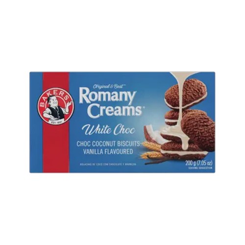Bakers Romany Creams Vanilla Flavoured White Chocolate Biscuits 200g