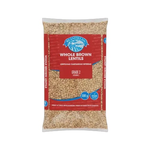 beanfields whole brown lentils 500g