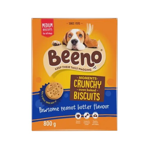 beeno peanut butter medium dog biscuit 800g