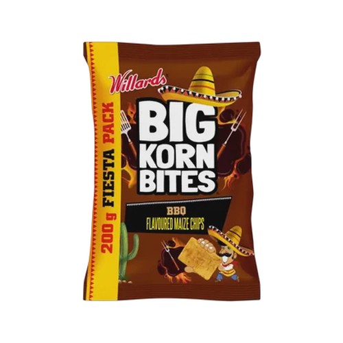 big korn bites bbq flavoured maize chips 200g