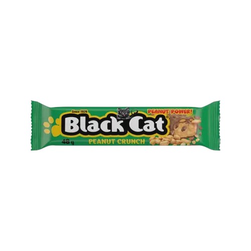 black cat peanut crunch chocolate bar 48g