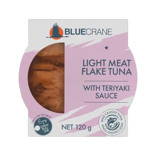 blue crane light meat flake tuna with teriyaki sauce 120g