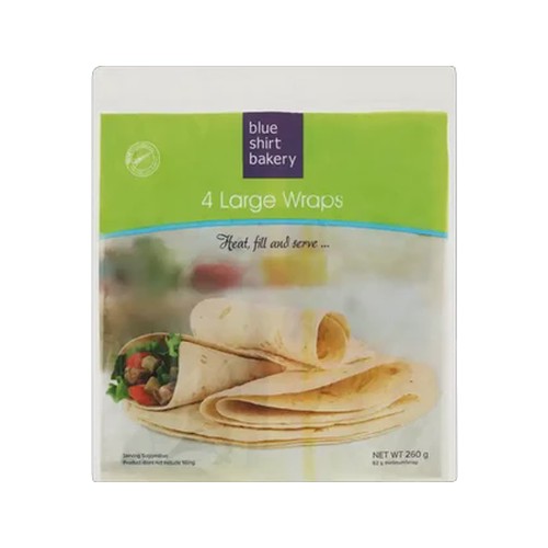 blue shirt bakery large white flour wrap 4 pack