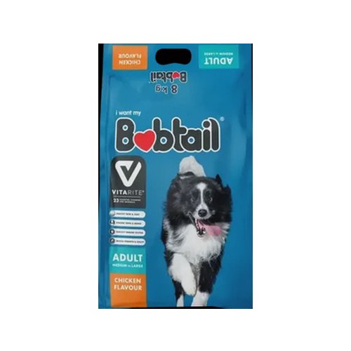 Bobtail Chicken Flavour Medium-Large Adult Dry Dog Food 8kg