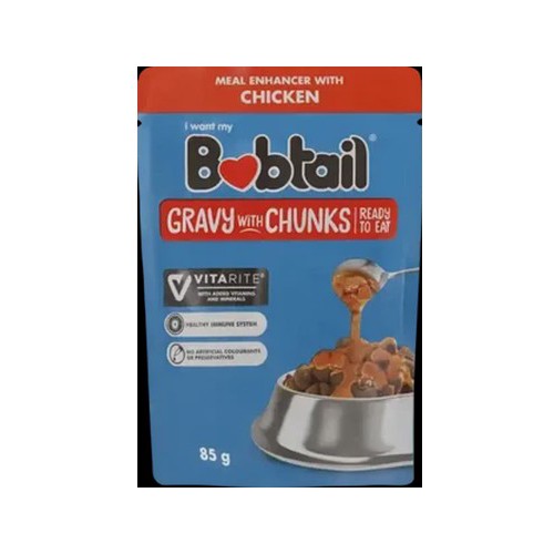 Bobtail Chicken Gravy With Chunks Dog Food 85g