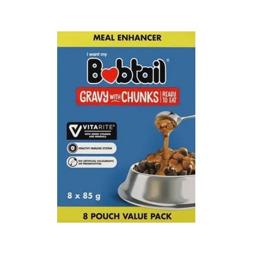 Bobtail Gravy With Chunks Dog Food Value Pack 8 x 85g