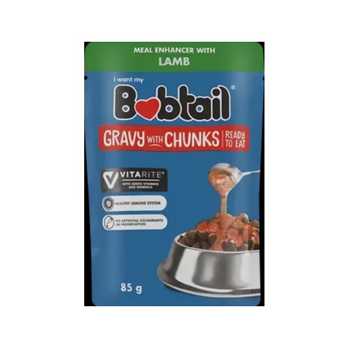 Bobtail Lamb Gravy With Chunks Dog Food 85g