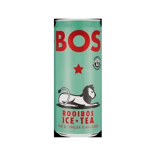 BOS Lime & Ginger Flavoured Ice Tea Can 300ml