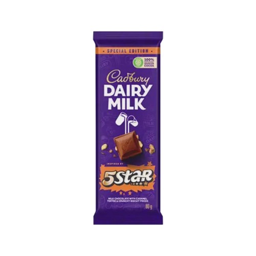 Cadbury Dairy Milk 5 Star Chocolate Slab 80g