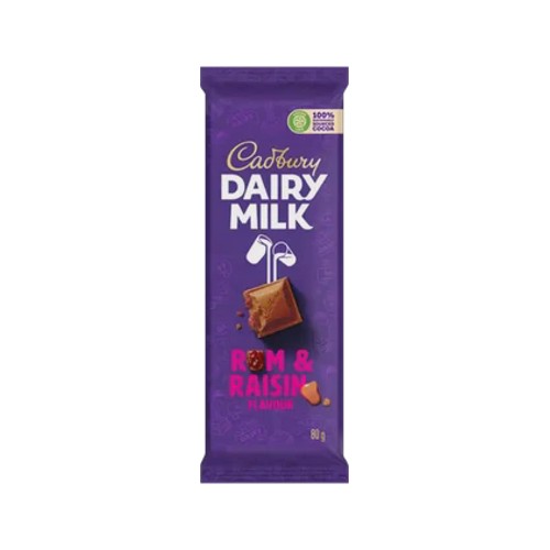 Cadbury Dairy Milk Rum & Raisin Chocolate Slab 80g