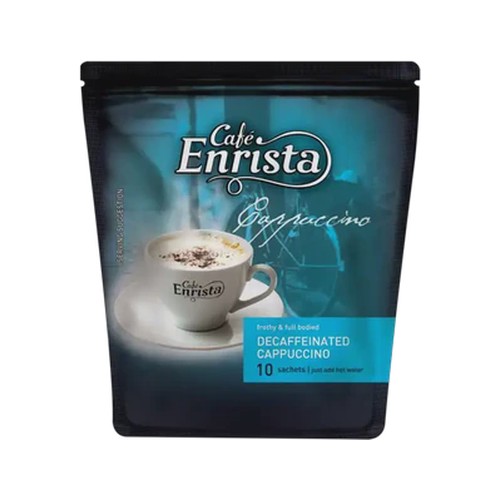 cafe enrista instant decaffeinated cappuccino sticks 10 pack 120g