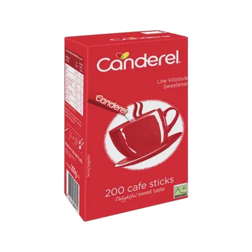 canderel low kilojoule sweetener cafe sticks 200-pack