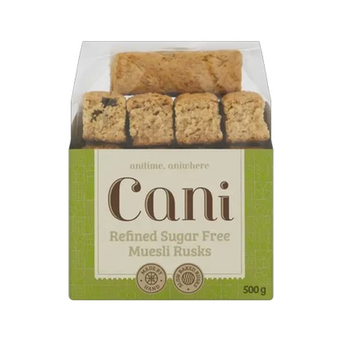cani refined sugar free muesli rusks 500g