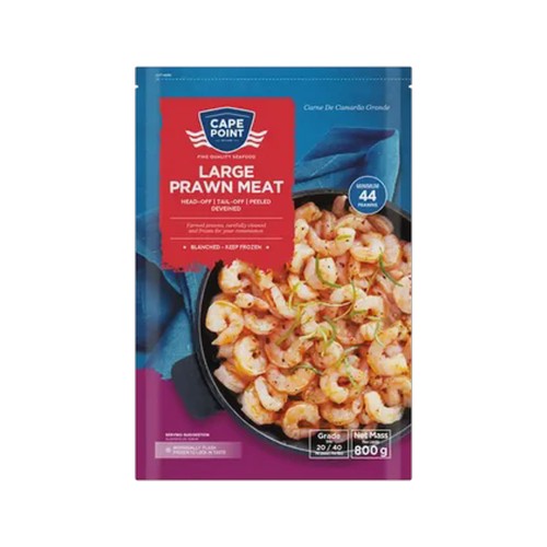 cape point frozen large prawn meat 800g