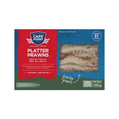 cape point frozen platter prawns 700g