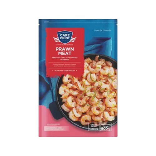 cape point frozen prawn meat 800g
