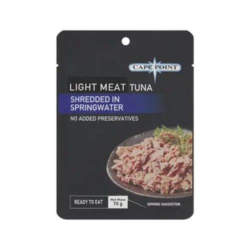 cape point light meat tuna shredded in spring water 70g