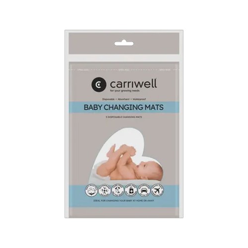 carriwell disposable baby changing mats 5-pack