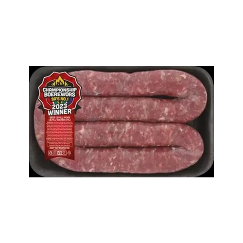 Championship Boerewors Rosette Beef & Pork Thick Boerewors Per KG