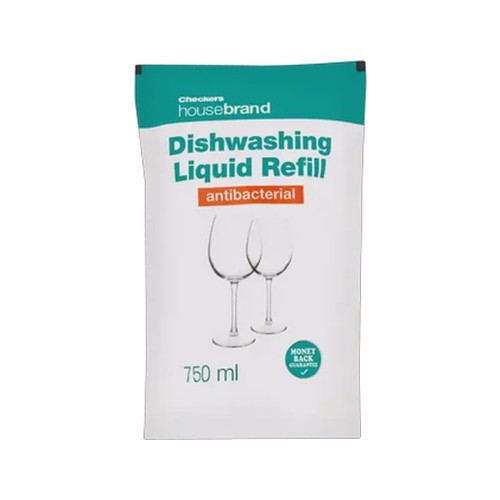checkers housebrand anti-bacterial dishwashing liquid refill 750ml