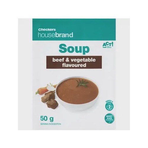 Checkers Housebrand Beef & Vegetable Flavoured Soup 50g
