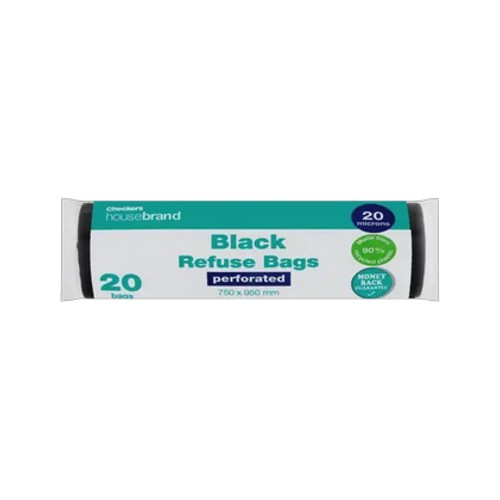 checkers housebrand black refuse bags 20-pack