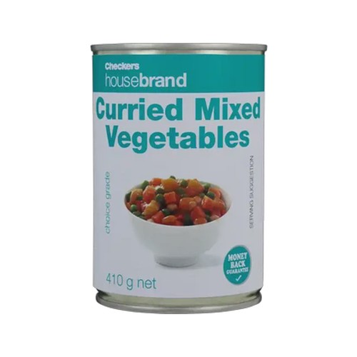 checkers housebrand curried mixed vegetables 410g