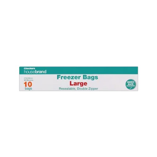 checkers housebrand large freezer bags 10 pack