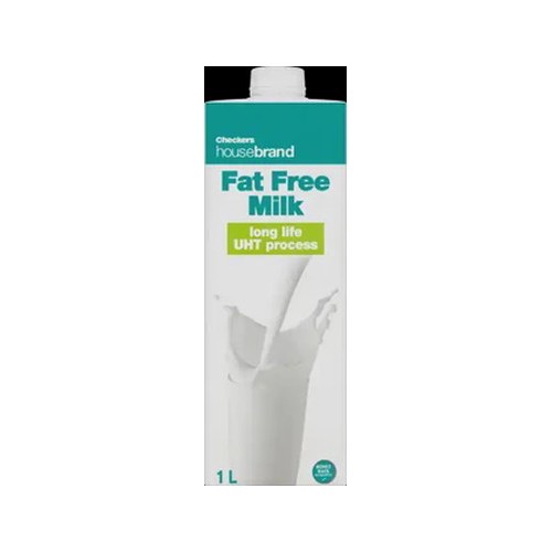 checkers housebrand long life fat free milk 1l
