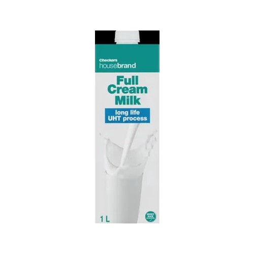 checkers housebrand long life full cream milk 1l