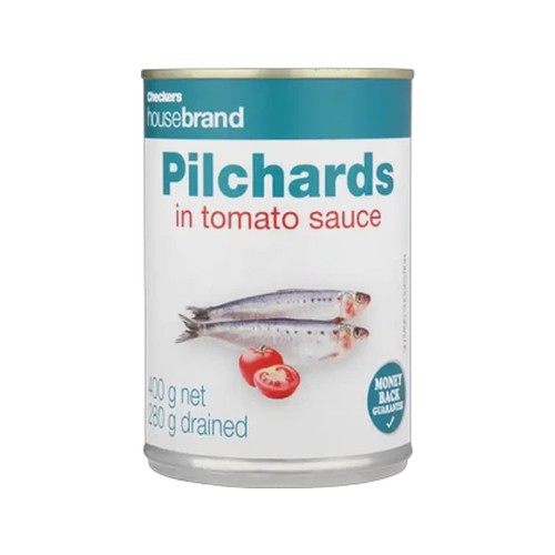 checkers housebrand pilchards in tomato sauce 400g