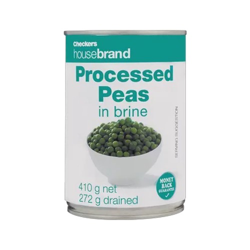 Checkers Housebrand Processed Peas Can 410g