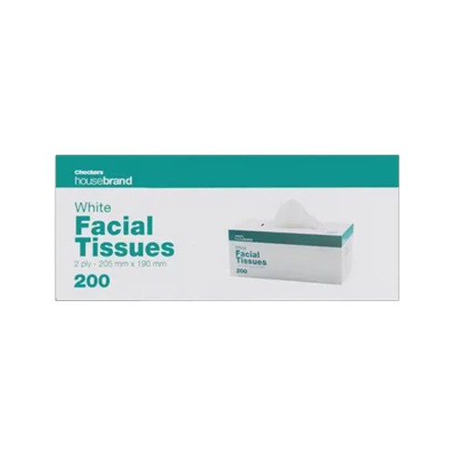checkers housebrand white 2 ply facial tissues 200 pack