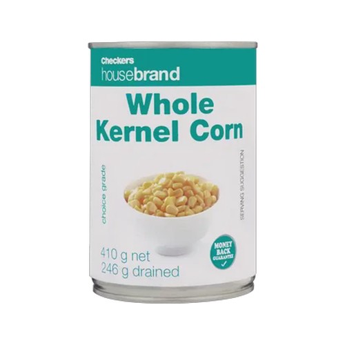 checkers housebrand whole kernel corn 410g