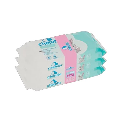 Cherubs Sensitive Lightly Fragranced Baby Wipes 3 x 64 Pack