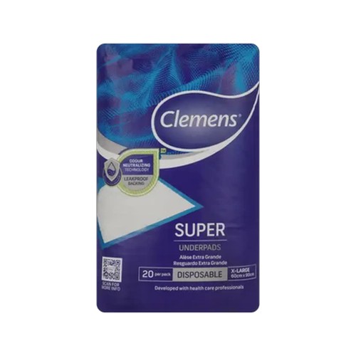 clemens super disposable xlarge underpads 20 pack