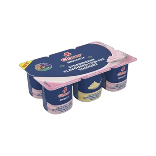Clover Assorted Smooth Low Fat Yoghurt 6 x 100g