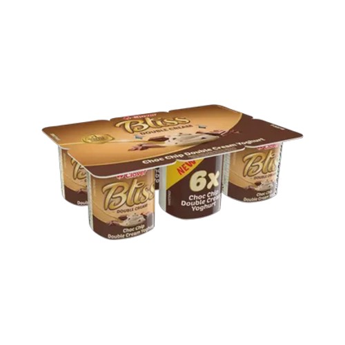 Clover Bliss Choc Chip Double Cream Yoghurt 6 x 100g