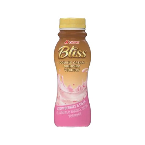 Clover Bliss Strawberries & Cream Flavoured Double Cream Drinking Yoghurt 250g